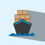 Barges Flat Icon   Illustration Stock Photo