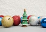 Christmas Tree Ornament With Christmas Balls Stock Photo