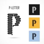 Creative P- Letter Icon Abstract Logo Design  Template Stock Photo