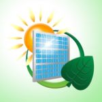 Solar Panel Shows Alternative Energy And Environment Stock Photo