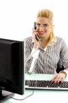 Businesswoman Talking On Phone Stock Photo