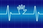 Hand Help Signal Oscilloscope Stock Photo