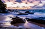 Sunset At Beach In Thailand Stock Photo