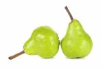 Green Pear Isolated On A White Background Stock Photo