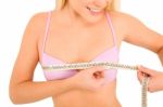 Measuring Bra Size Stock Photo