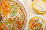 Syrian Barley Broth Soup Aleppo Style Stock Photo