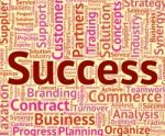 Success Word Represents Winner Resolution And Wordclouds Stock Photo