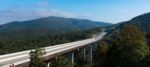 A Rural Interstate Viaduct Through A Forest In Virginia Stock Photo