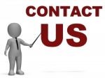 Contact Us Sign Means Helpdesk Stock Photo