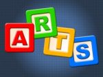 Arts Kids Blocks Indicates Draw Youths And Artwork Stock Photo