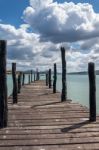 The Jetty At Hotel Cala Di Volpe Sardinia Stock Photo