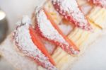 Napoleon Strawberry Cake Dessert Stock Photo