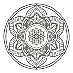 Outline Mandala Decorative Round Ornament, Hand Drawn Style - Ve Stock Photo