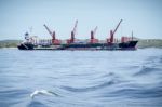 Tower Crane On Boat Stock Photo