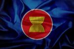 Asean Economic Community (aec) Waving Flag Stock Photo