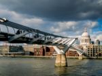 Millennium Bridge And St Pauls Cathedral Stock Photo