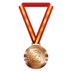 Bronze Medal On White Background Stock Photo