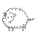 Sheep Doodle Hand Drawn Stock Photo