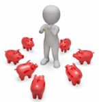 Piggybank Savings Represents Finances Wealth And Money 3d Render Stock Photo