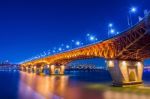 Seongsu Bridge At Night In Seoul,korea Stock Photo