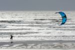 Kite Surfer At Winchelsea In Sussex Stock Photo