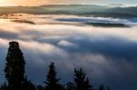 Sunrise Over Val D'orcia Stock Photo