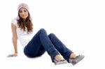 Fashionable Girl Wearing Cap Stock Photo