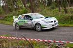 N. Henry Driving Subaru Impreza Stock Photo