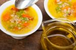 Syrian Barley Broth Soup Aleppo Style Stock Photo