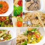 Collection Of Different Type Of Italian Pasta Collage Stock Photo