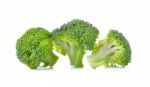 Fresh Broccoli Isolated On White Background Stock Photo