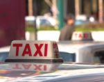 Taxis Waiting In Taxi Rank Stock Photo