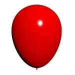 Red Balloon On White Background Stock Photo