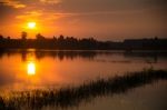 
Golden West Is About To Leave The Horizon. In The Beautiful Lig Stock Photo