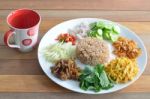 Fried Rice With Shrimp Paste Stock Photo