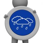 Rain Sign Indicates Display Squally And Squall Stock Photo