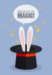 Bunny Ears In Magician Hat Stock Photo