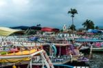 Tourist Boats Waiting For Tourists In Paraty, State Rio De Janei Stock Photo