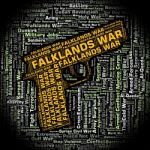 Falklands War Shows Wordcloud Text And Fight Stock Photo