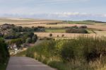 View From Seaford Head Looking Inland Stock Photo