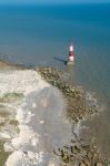 Beachey Head, Sussex/uk - July 23 : View Of The Lighthouse At Be Stock Photo