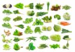 Vegetables Collection Isolated On White Background Stock Photo