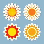 Sun Icon Set Stock Photo