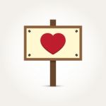  Love Heart Wooden Sign Board Stock Photo