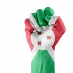 Flag Of Burundi On Hand Stock Photo