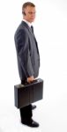 Businessman Holding Briefcase Stock Photo