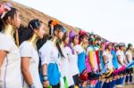 Karen Tribal Girls From Padaung Long Neck Hill Tribe Village Stock Photo