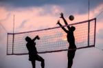 Beach Volleyball Stock Photo