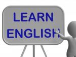 Learn English Whiteboard Means Language Learning And Esol Stock Photo