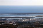 Horizon View Of Olhao Coastline Stock Photo